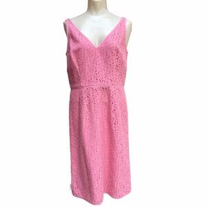 Ann Taylor Eyelet Overlay Ribbon Sleeveless DRESS ONLY